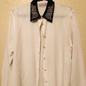 Beaded/Embroidered Collared Button Down